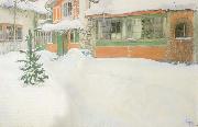 Carl Larsson THe Cottage in the Snow oil painting artist